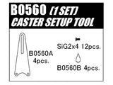 B0560 MTC3 CASTER SET UP TOOL 4pz. (compatibile con setup HUDY & YEAH RACING)
